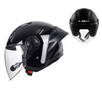 LS2 ABS Half Face Casque de moto pour toutes les saisons, voiture électrique et scooter compatible modèle OF616 avec Bluetooth