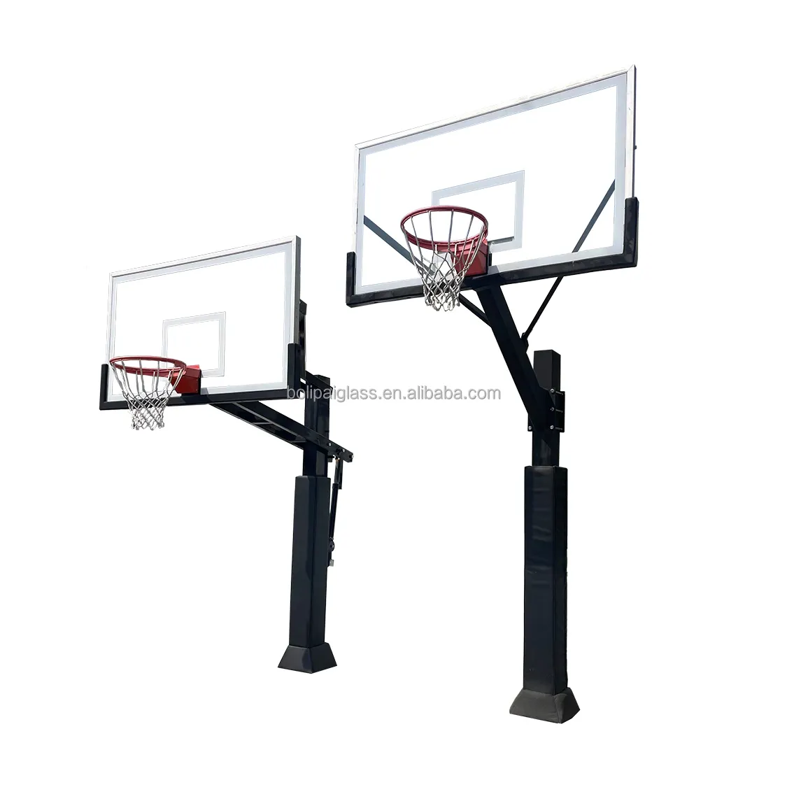 Tempered Glass Basketball Backboard Adjustable Adult Basketball Hoop