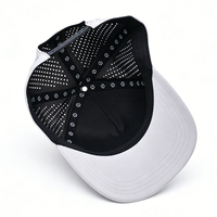 Casquette personnalisée à 5 panneaux, découpe laser, en coton, imperméable, respirante, séchage rapide, avec patch logo, unisexe