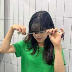 WC57515 Peluca de parte P1 negra con flequillo transparente hecho de cabello humano - Product Image 1