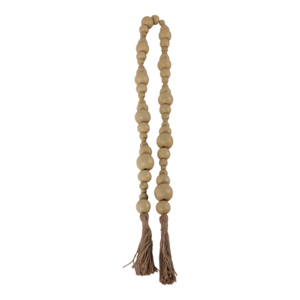 Ghirlanda di perline in legno di mango con nappe in iuta per decorare la casa, il bagno, la stanza, l'accento decorativo per l'ufficio, la mensola o il muro - Product Image 3