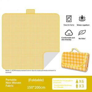Tapis de pique-nique à carreaux, anti-adhérent au sable et à l'herbe, imperméable, pliable et portable pour le parc, la plage, le camping et les pique-niques - Product Image 5