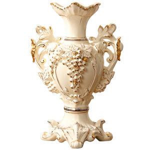 European-style <b>vase</b> ornaments <b>ceramic</b> gilt living room flower arrangement dried flower retro creative high-end luxury TV - Product Image 4