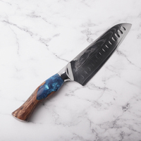Couteau Santoku 7 pouces, 67 couches, en acier Damas japonais VG10, forgé, pour couper la viande congelée, la viande et les légumes