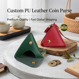 Portamonete in Pelle Mini Zongzi con Chiusura a Bottone e Tracolla Antifurto, Logo Personalizzabile, Vendita Diretta dalla Fabbrica - Product Image 1