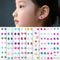 Autocollants 3D gonflés personnalisés en forme de fraise et abeille pour enfants, à coller sur les oreilles ou les ongles, sans perçage, sûrs pour les fêtes d'enfants