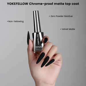 YOKEFELLOW GleamTap Top Coat Mat Anti-Reflet 15ml, Gel UV Sans Résidu, Finition Mate Résistante à la Poudre pour Nail Art Isolé - Product Image 6
