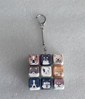 Porte-clés Clavier Mignon Chien, Jouet Anti-Stress Créatif, Testeur de Switch de Clavier Mécanique, Pendentif Kawaii pour Sac à Dos