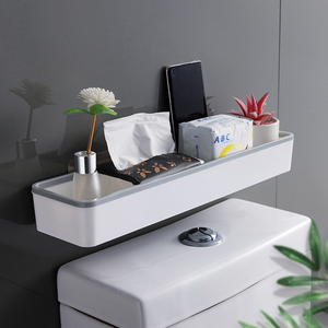 Étagère de rangement <span class=keywords><strong>murale</strong></span> pour salle de bain sans perçage, en ABS étanche, support WC, organisateur gain de place pour la maison et la cuisine - Product Image 4