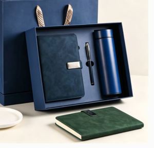 Corporate Leather <b>Notebook</b> Pen Gift Sets With Water Bottle Customizable Luxury <b>A5</b> Diary Note Book Gift Box With USB - Product Image 3