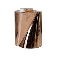 Table d'angle de salon en acier inoxydable, miroir doré, 2 pièces, pour meuble