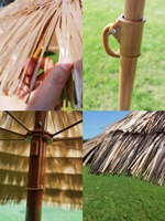 Parasol de plage en paille créatif personnalisé de 7 pieds, parasol de plage en paille de raphia portable, parasol de plage hawaïen pas cher, parasol de plage extérieur