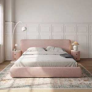 <span class=keywords><strong>Cama</strong></span> Moderna y Acogedora JINS con Estructura de Madera de <span class=keywords><strong>Roble</strong></span> Tapizada Suave, Diseño Contemporáneo y Elegante, Tamaño Queen, Refrescante - Product Image 3