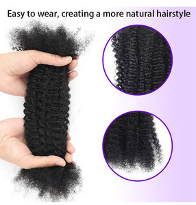 Bện tóc số lượng lớn Trinh Nữ burmese tóc xoăn, afro kinky tóc xoăn, phần mở rộng tóc con người bulks đầy màu sắc đỏ nâu 613 # Bug - Product Image 3