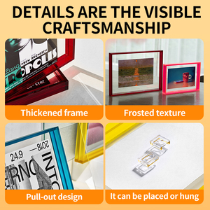 Bán buôn ludaye đầy màu sắc acrylic cho phản quang Khung Ảnh A4 Wall Mount sáng tạo hiển thị áp phích khung Đối với trang chủ - Product Image 3