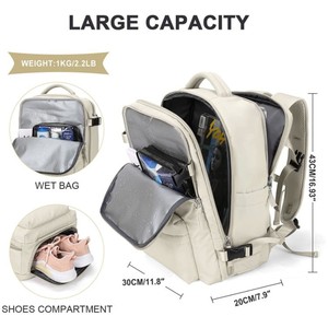 Large Capacity Travel <b>Backpack</b> with Shoe Compartment Wet Dry Separation USB Charging Port Fits 15.6 Inch Laptop Luggage Rucksack - Product Image 3