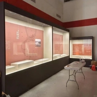 Lemari Pajangan Museum Sederhana GZowin dengan Lampu LED, Berkualitas Tinggi, Tahan Lama, Dimensi Dapat Disesuaikan