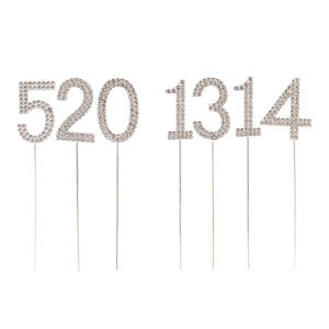 Adornos <span class=keywords><strong>de</strong></span> aleación con diamantes <span class=keywords><strong>de</strong></span> imitación para decoración <span class=keywords><strong>de</strong></span> <span class=keywords><strong>cumpleaños</strong></span>, adornos digitales para Tartas, Baby Shower, bodas, dorados y plateados, adornos para postres y pasteles - Product Image 5