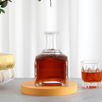 Bouteille en verre carrée épaisse, mini, petite, transparente, vide, pour vodka, liqueur, gin, rhum, tequila, whisky, brandy, spiritueux