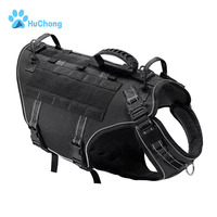 Harnais de chien réglable sans traction, boucle métallique robuste tactique, anti-fuite pour l'entraînement de randonnée
