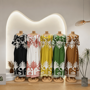 Abito da donna taglie forti stampato alla <span class=keywords><strong>moda</strong></span>, elegante e ampio, abbigliamento africano da donna all'ingrosso, alta qualità a basso prezzo 2026 - Product Image 1