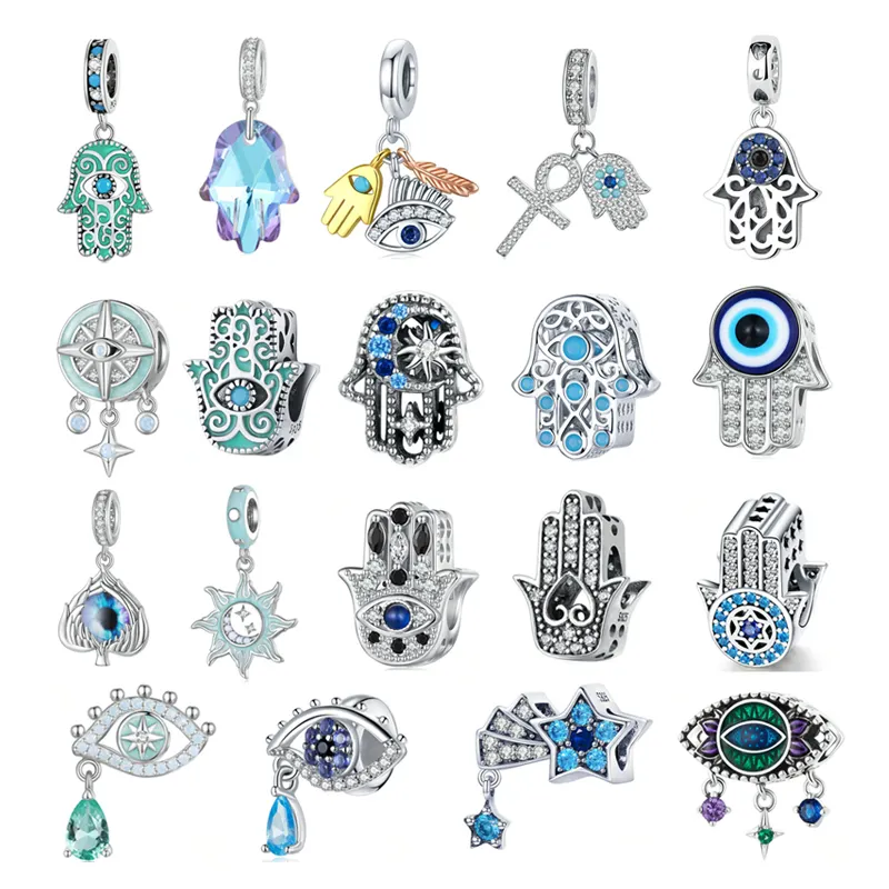 High jewelry evil eyes series bracelet beaded 925 sterling silver amulet pendant DIY women's jewelry accessories wholesale