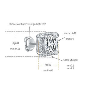 ต่างหูแบบติดหูทรงซิลิโคนคัชชั่นคัท 2.5 กะรัต ดีไซน์ทันสมัย ผลิตจากเงินแท้ สำหรับงานปาร์ตี้ - Product Image 6