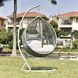 Chaise œuf suspendue moderne et personnalisée balançoire lounge en rotin d'extérieur avec support pour balcon, <span class=keywords><strong>jardin</strong></span> et parc vente en gros - Product Image 2