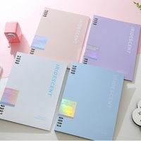 Carnet à spirales B5 212mm*276mm 80GSM 50 feuilles lignées Couverture PP Holographique Iridescent 4 couleurs 80pcs/carton Vente en gros