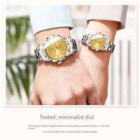 Montre de couple BINBONG B5552, cadran diamanté tendance, calendrier hebdomadaire lumineux, montre à quartz pour amoureux, nouvelle montre de couple, Relogio Masculino