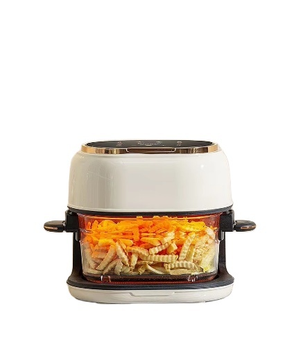 Household Glass Electric Digital Touch Control Air Fryer Smart Color Screen 360 Visibility Multi-functional 3.1-4.0L Capacity