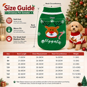 Dog Sweater <b>Knitted</b> Warm Pet Apparel Reindeer Snowflake <b>Pattern</b> Holiday Outfit <b>for</b> Small Dogs Winter Wholesale - Product Image 2