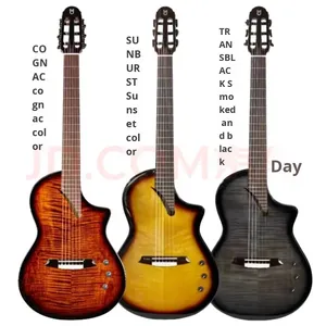 Martinez Hispania Cross-Body Electro-Acoustic Nylon-<b>String</b> 6-<b>String</b> Guitar with Box - Product Image 2