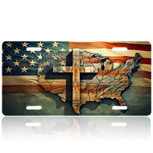 ป้าย<span class=keywords><strong>ทะเบียน</strong></span>รถแบบนูนหมายเลขโลโก้ธงชาติอเมริกันตกแต่งตามต้องการ - Product Image 5