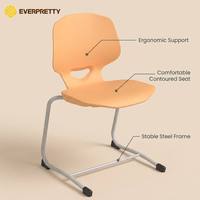 Chaise d'élève ergonomique à cadre métallique avec coque en plastique, mobilier de classe pour projets scolaires Everpretty