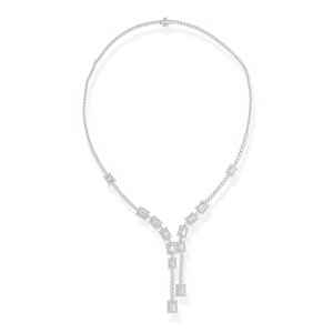 Collar de tenis tipo lariat de plata 925 con moissanita de corte gota, elegante joyería nupcial para boda, regalo para amante, estilo de moda - Product Image 4