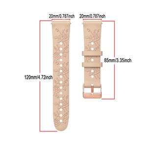 Correa de Silicona de 20 mm con Diseño de Flores en Relieve para <span class=keywords><strong>Amazfit</strong></span> <span class=keywords><strong>GTS</strong></span> <span class=keywords><strong>2</strong></span>/3/4,4 <span class=keywords><strong>Mini</strong></span>, Accesorios de Pulsera Deportiva de Lujo - Product Image 6