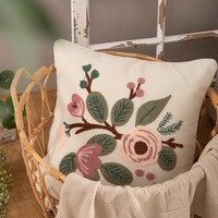Großhandel Quadratische Stickerei-Stoffe Sofakissenbezug im Landhausstil Kissenbezüge