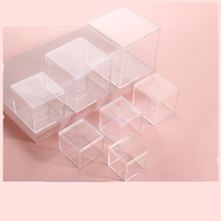 Boîte cadeau en acrylique transparente pour fleurs de rose, rangement de chaussures, boîte à bijoux personnalisée, boîte cadeau en acrylique pour mariage avec couvercle