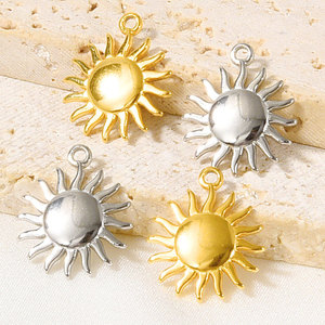 Pendentif Soleil en Acier Inoxydable 304 Plaqué Or 18K Style Français Accessoire de Collier DIY - Product Image 2