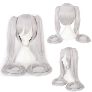 Nouvelle Arrivée Perruque Longue pour Femme en Fibre Haute Température, Ondulée Lisse Effet Soie Rose, avec Double Fixation, Densité 180%, pour <span class=keywords><strong>Cosplay</strong></span> Blue <span class=keywords><strong>Miku</strong></span>, Fabriquée à la Machine - Product Image 5