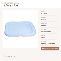 Tapis rafraîchissant rectangulaire bleu et vert pour chien, idéal pour l'été, pour caisses, canapés, sièges de voiture et zones intérieures pour animaux de compagnie