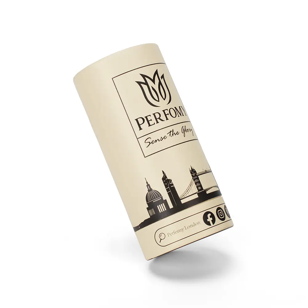 Eco-Vriendelijke Beschermende Theeverpakking Stuur Doos Metalen Deksel Cilindrische Parfum Papieren Buisdoos