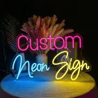 Letrero de Neón LED Personalizado con Nombre o Texto, Certificado SGS CE ROHS, Tablero Acrílico, Decoración de Pared para Bodas, Fiestas y Bares