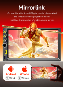 Bqcc 2 Din 7 "Quad Core <span class=keywords><strong>Android</strong></span> 13 đài phát thanh xe Carplay <span class=keywords><strong>Android</strong></span> Auto AHD Wifi GPS Navigation BT USB/Type-C xe Stereo cho phổ - Product Image 5