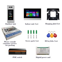 7 inch IP video-intercomsysteem met touchscreen, deurtelefoonset en ingebouwde camera voor appartementen