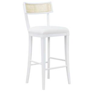 Britta Counter <b>Stool</b>  Linen and <b>Woven</b>/Wicker/Rattan/Cane matte white color Home & hotel Use bulk supplier - Product Image 5