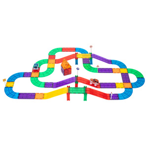 Jouets STEM à assembler soi-même, blocs de construction magnétiques 3D, circuit de course magnétique pour enfants, tuiles de construction magnétiques - Product Image 3
