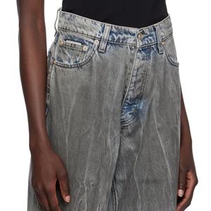 กางเกงยีนส์ทรงตรงยี่ห้อดัง ผ้าฝ้าย 100% ไม่ยืด สไตล์เรโทร ลุคซักซีด สำหรับผู้ชาย ปรับแต่งโลโก้ได้ สไตล์ฮิปฮอป ใส่ได้ทั้งฤดูร้อนและฤดูหนาว - Product Image 5