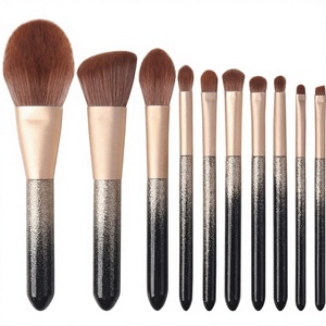 Ensemble de pinceaux de maquillage professionnels ENZO KEN, poils de zibeline naturels, manche en métal, sac doré de luxe, paillettes, pinceau pour les yeux, fard à paupières, <span class=keywords><strong>visage</strong></span>, pinceau de voyage - Product Image 6